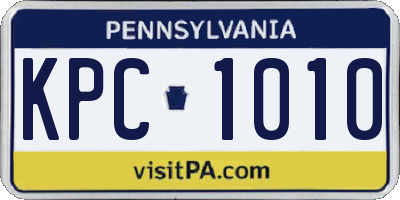 PA license plate KPC1010