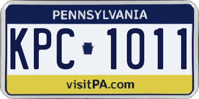 PA license plate KPC1011