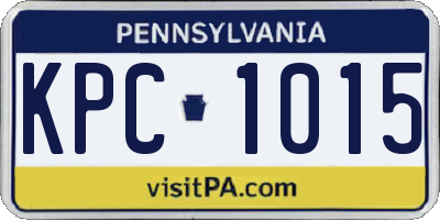 PA license plate KPC1015