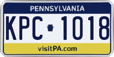 PA license plate KPC1018