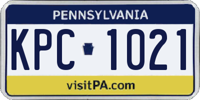PA license plate KPC1021