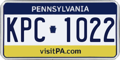 PA license plate KPC1022