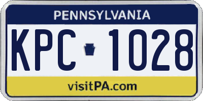 PA license plate KPC1028