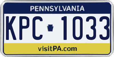 PA license plate KPC1033