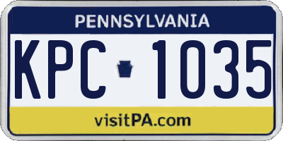 PA license plate KPC1035