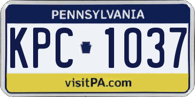 PA license plate KPC1037