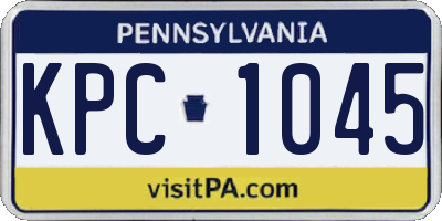 PA license plate KPC1045