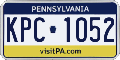 PA license plate KPC1052