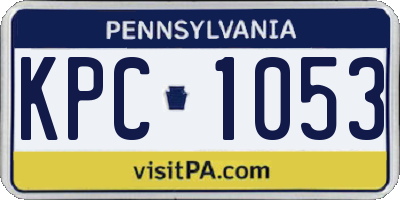 PA license plate KPC1053
