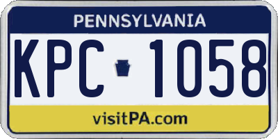 PA license plate KPC1058