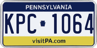 PA license plate KPC1064