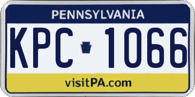 PA license plate KPC1066