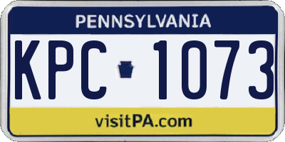 PA license plate KPC1073