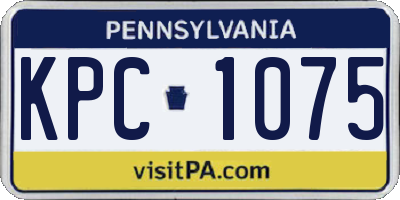 PA license plate KPC1075