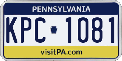 PA license plate KPC1081