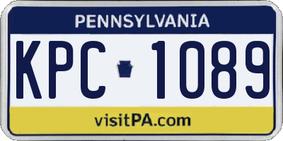 PA license plate KPC1089