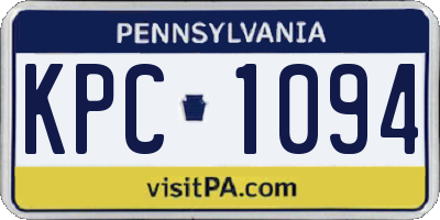 PA license plate KPC1094