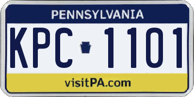 PA license plate KPC1101