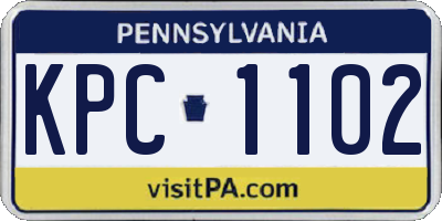 PA license plate KPC1102