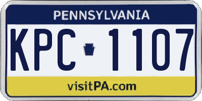 PA license plate KPC1107