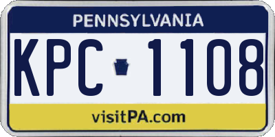 PA license plate KPC1108