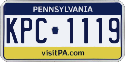 PA license plate KPC1119