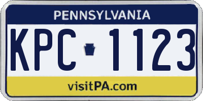 PA license plate KPC1123