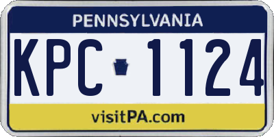 PA license plate KPC1124