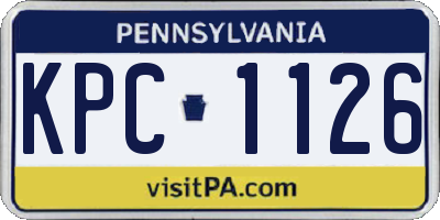 PA license plate KPC1126