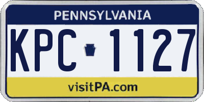 PA license plate KPC1127