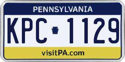 PA license plate KPC1129