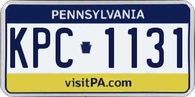 PA license plate KPC1131
