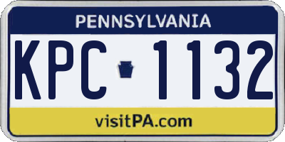 PA license plate KPC1132