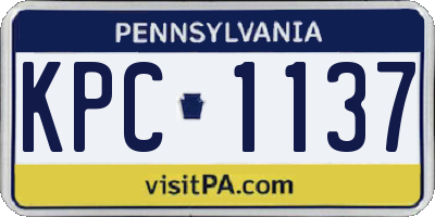 PA license plate KPC1137