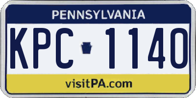PA license plate KPC1140