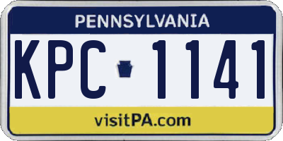 PA license plate KPC1141