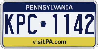 PA license plate KPC1142