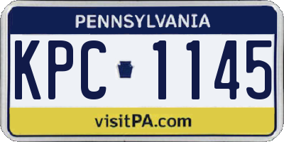 PA license plate KPC1145