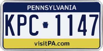 PA license plate KPC1147
