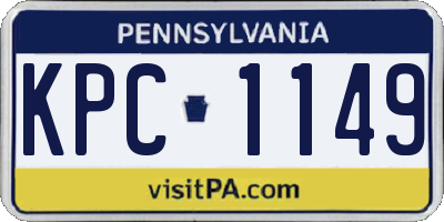 PA license plate KPC1149