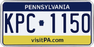 PA license plate KPC1150