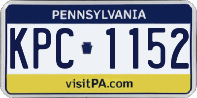 PA license plate KPC1152
