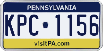 PA license plate KPC1156