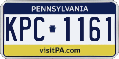 PA license plate KPC1161