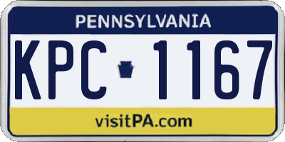 PA license plate KPC1167