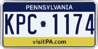 PA license plate KPC1174