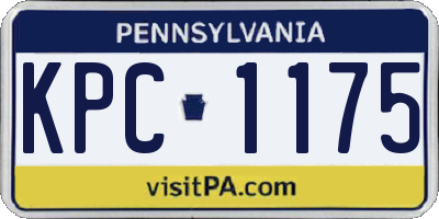 PA license plate KPC1175