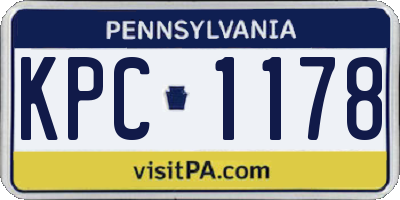 PA license plate KPC1178