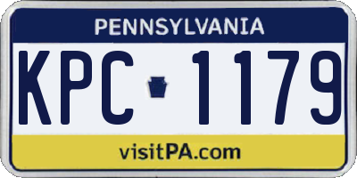 PA license plate KPC1179