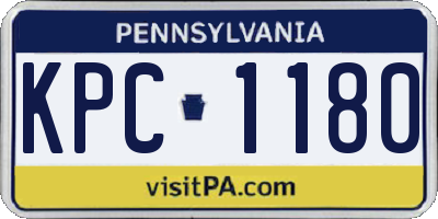 PA license plate KPC1180